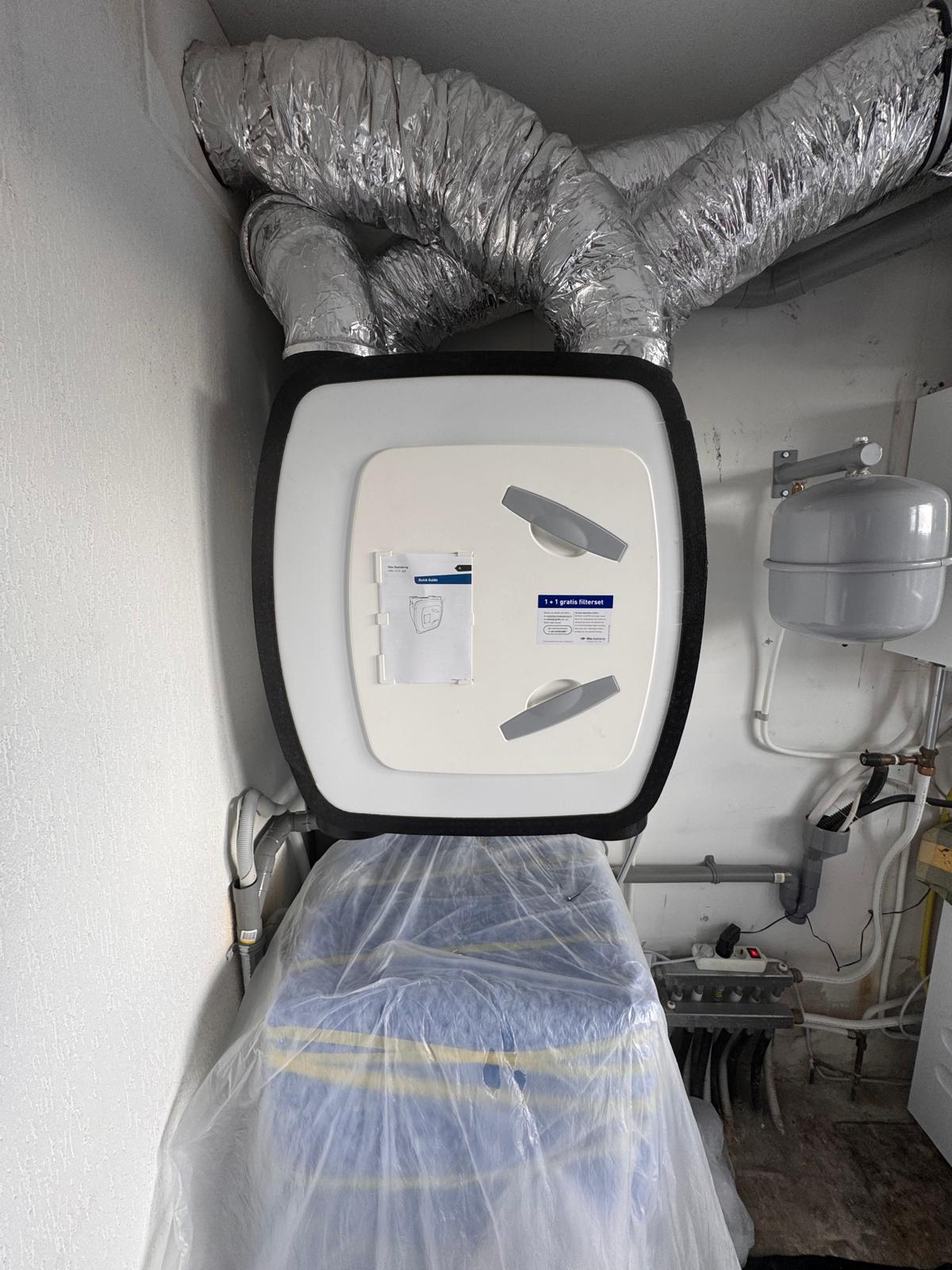 WTW-ventilatiesysteem geïnstalleerd in een woning